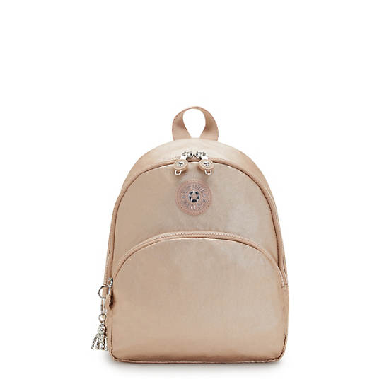 Kipling Paola Small Metallic Backpacks Gold Charm Metallic | AU 1600PJ